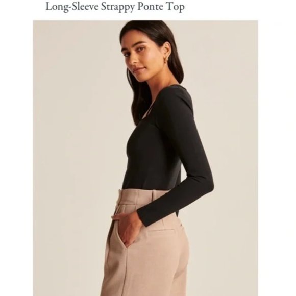Abercrombie Strappy Ponte Top Black S - Picture 3 of 6
